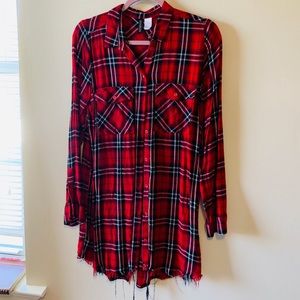 Red flannel tunic